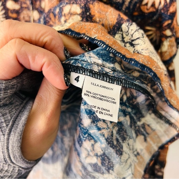 ULLA JOHNSON Manet Floral Blouse Size 4 - Picture 8 of 12